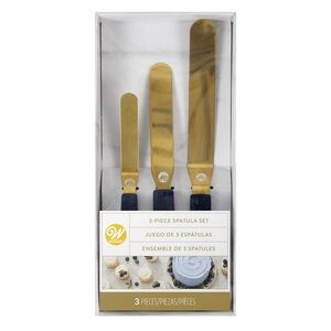 Wilton Navy and Gold Icing Spatula Set